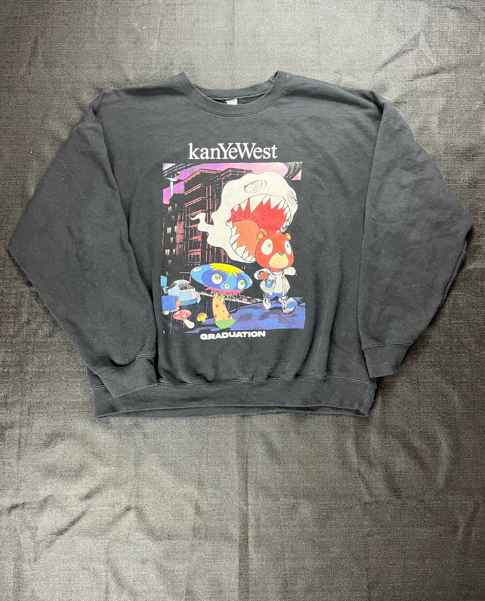 Gildan Kanye West Graduation Sweatshirt XL Black Heavy Blend Graphic
